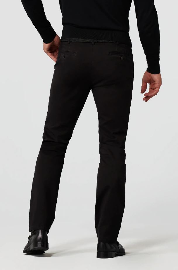 Meyer Pantalone Nero Meyer In Cotone Stretch Drop Quattro Comfort Fit