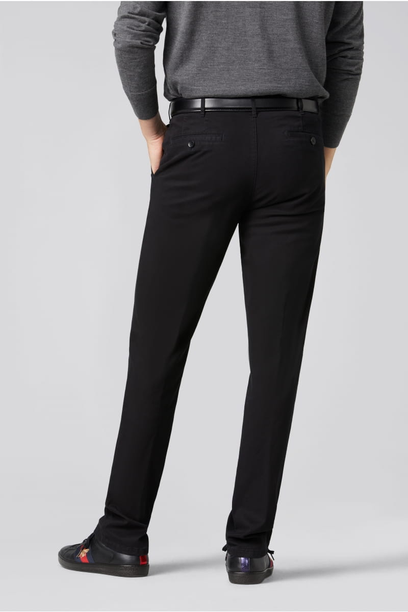 Meyer Pantalone Nero Meyer In Cotone Stretch Regular Fit