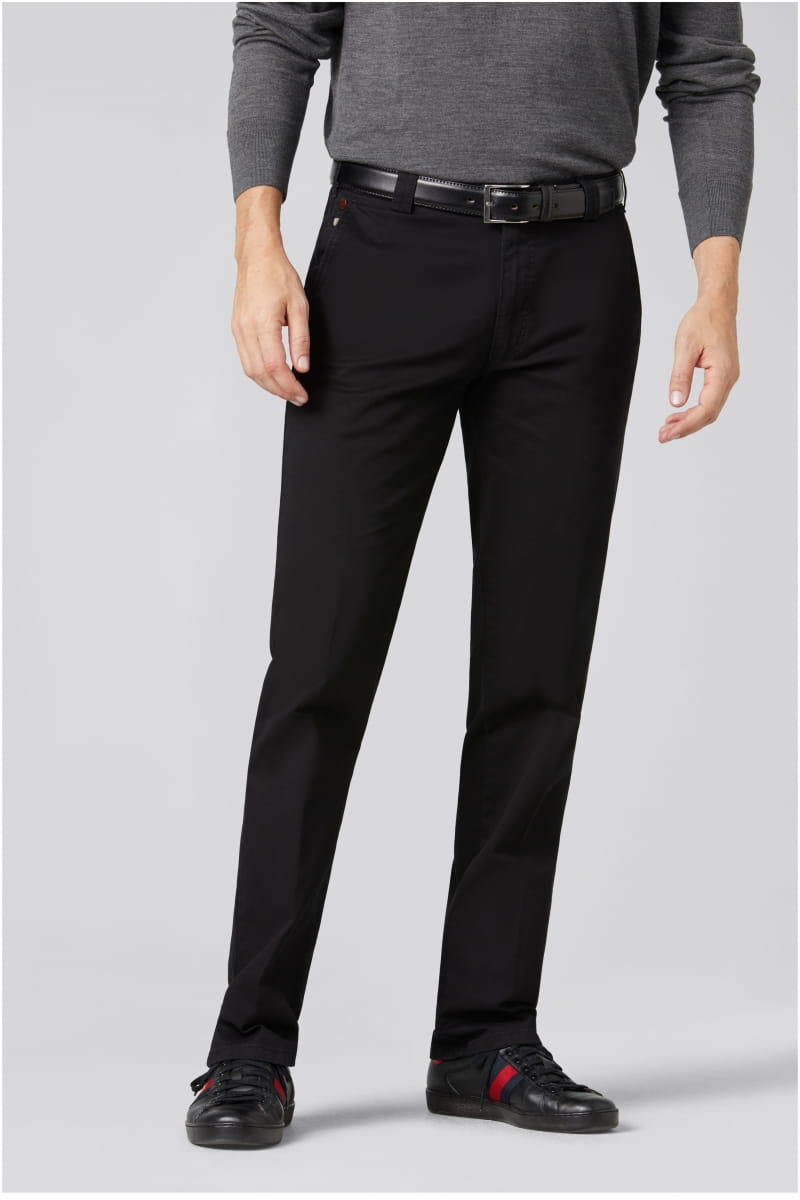 Meyer Pantalone nero meyer in cotone stretch regular fit