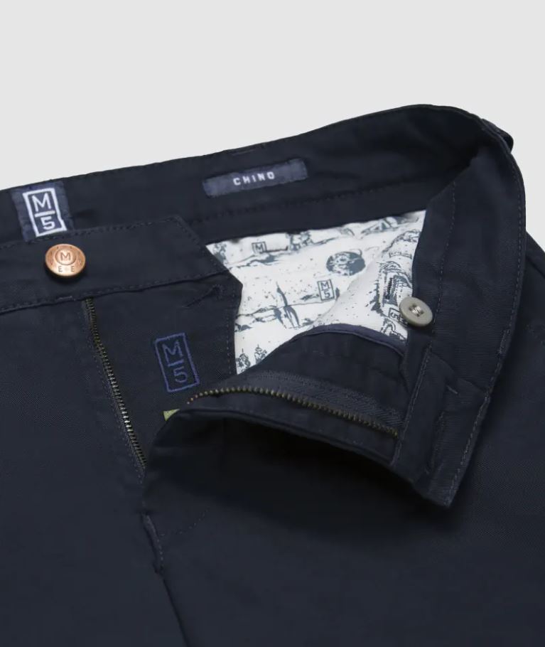 Meyer Pantalone Regular Fit Blu Cotone Bio Stretch M5 By Meyer