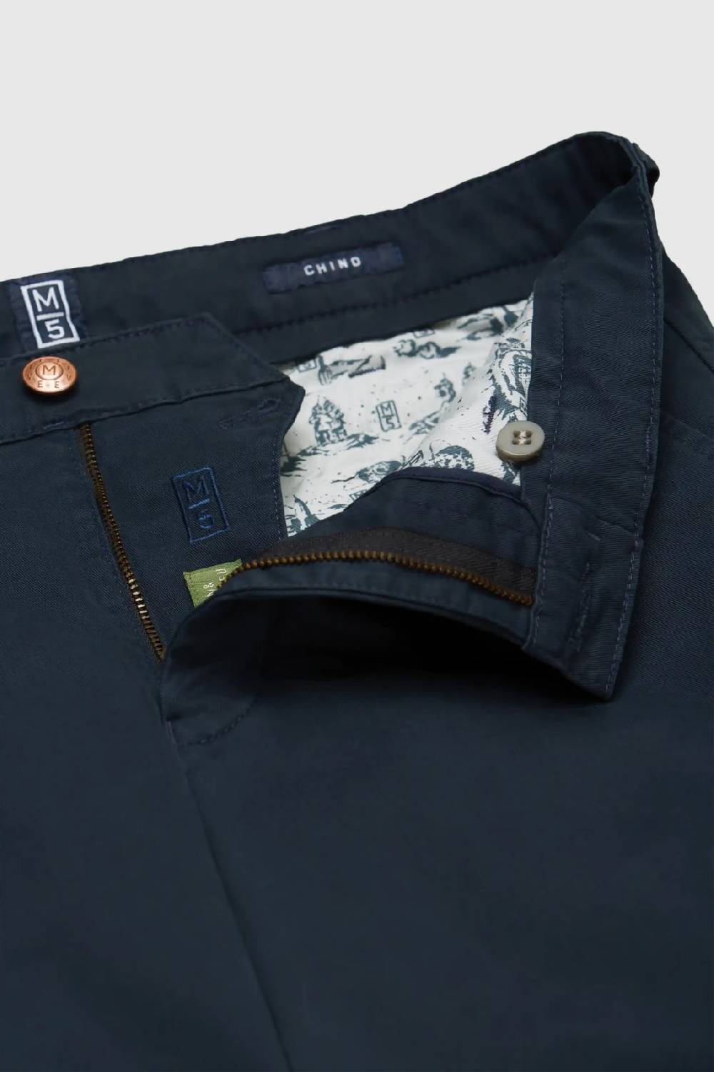 Meyer Pantalone Regular Fit Blu Marine Cotone Bio Stretch M5 By Meyer