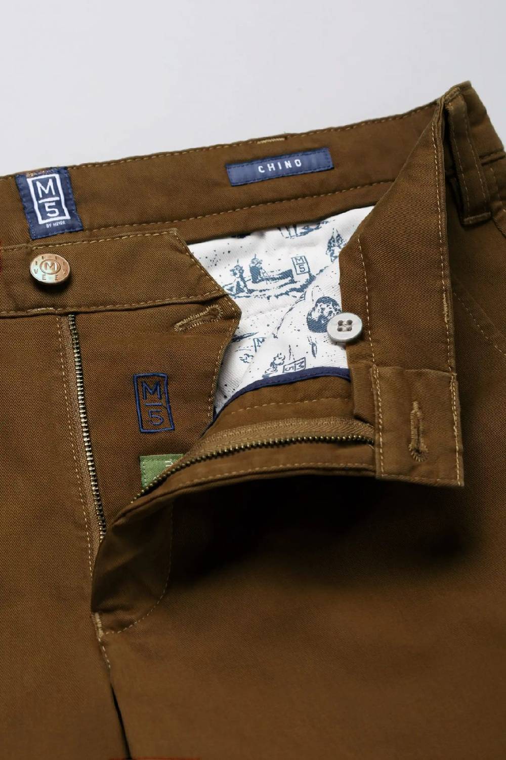 Meyer Pantalone Regular Fit Caramello Cotone Bio Stretch M5 By Meyer