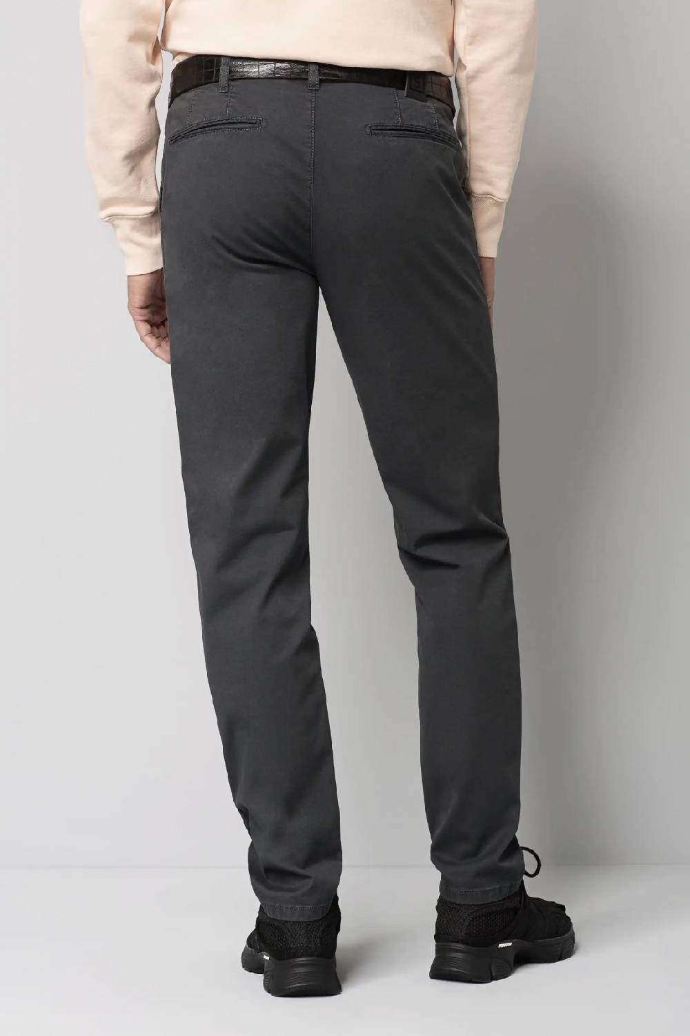 Meyer Pantalone Regular Fit Grigio Antracite Cotone Bio Stretch M5 By Meyer