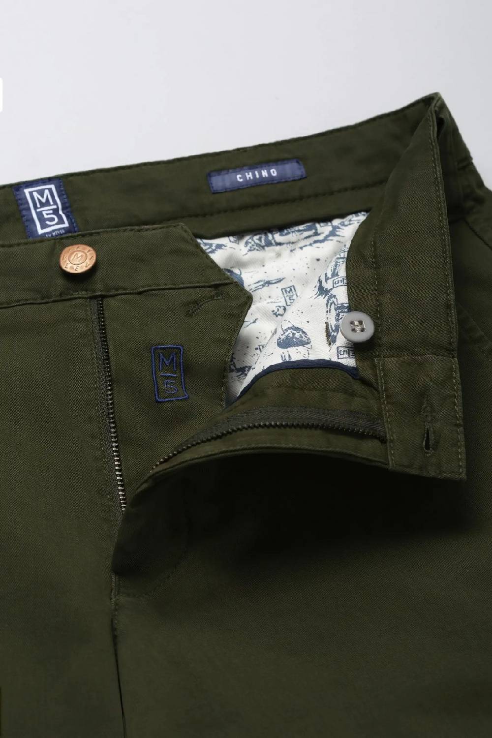 Meyer Pantalone Regular Fit Verde Cotone Bio Stretch M5 By Meyer