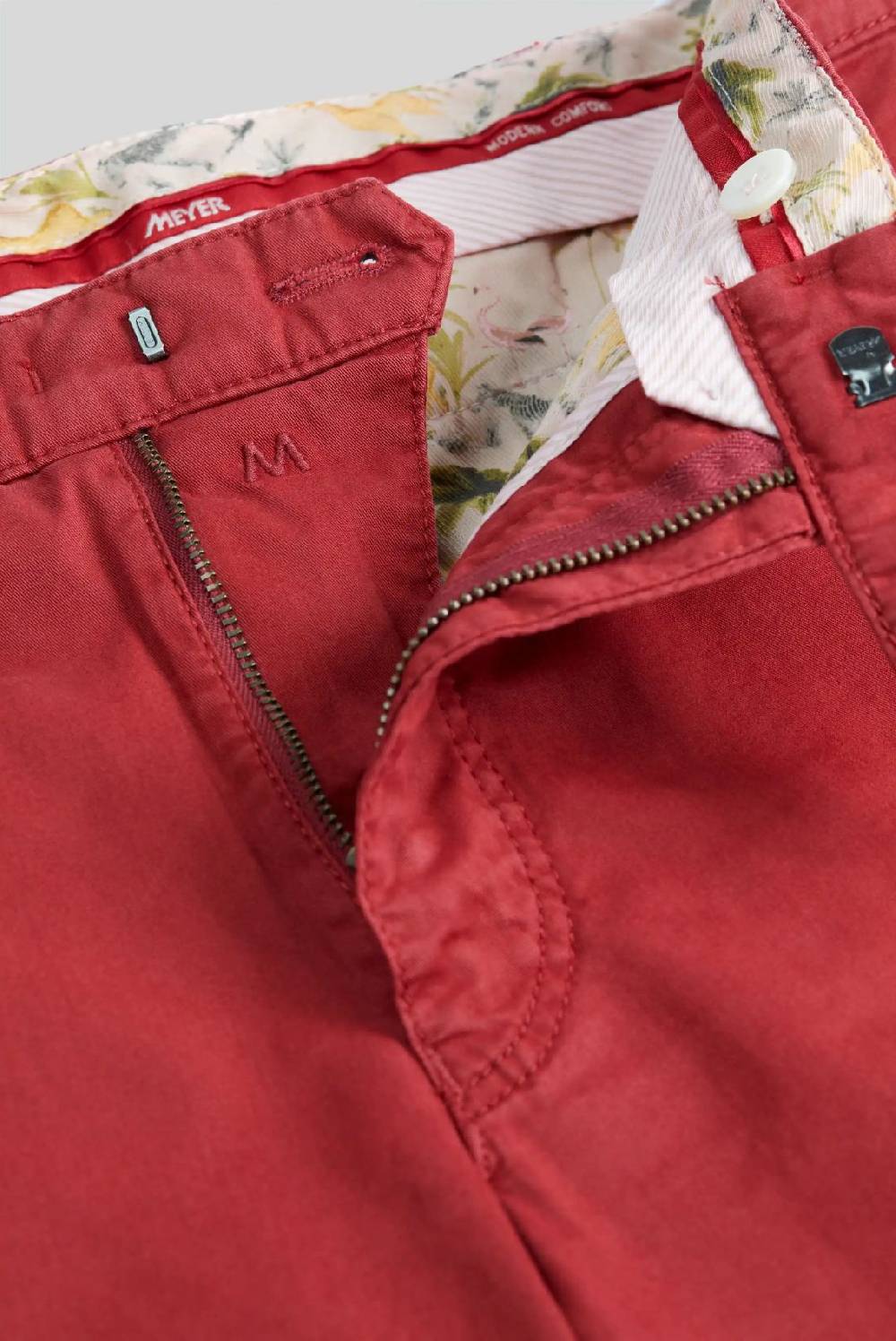 Meyer Pantalone Rosso Meyer Cotone Bio Stretch Modern Fit