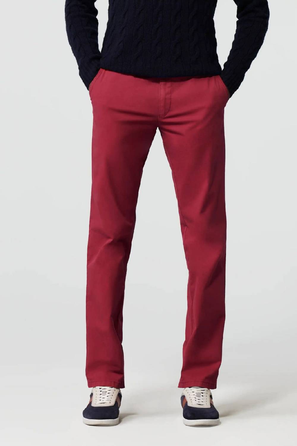 Meyer Pantalone rosso meyer cotone bio stretch modern fit