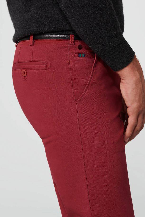 Meyer Pantalone Rosso Meyer In Cotone Stretch Drop Quattro Comfort Fit