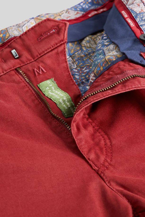 Meyer Pantalone Rosso Meyer In Cotone Stretch Drop Quattro Comfort Fit