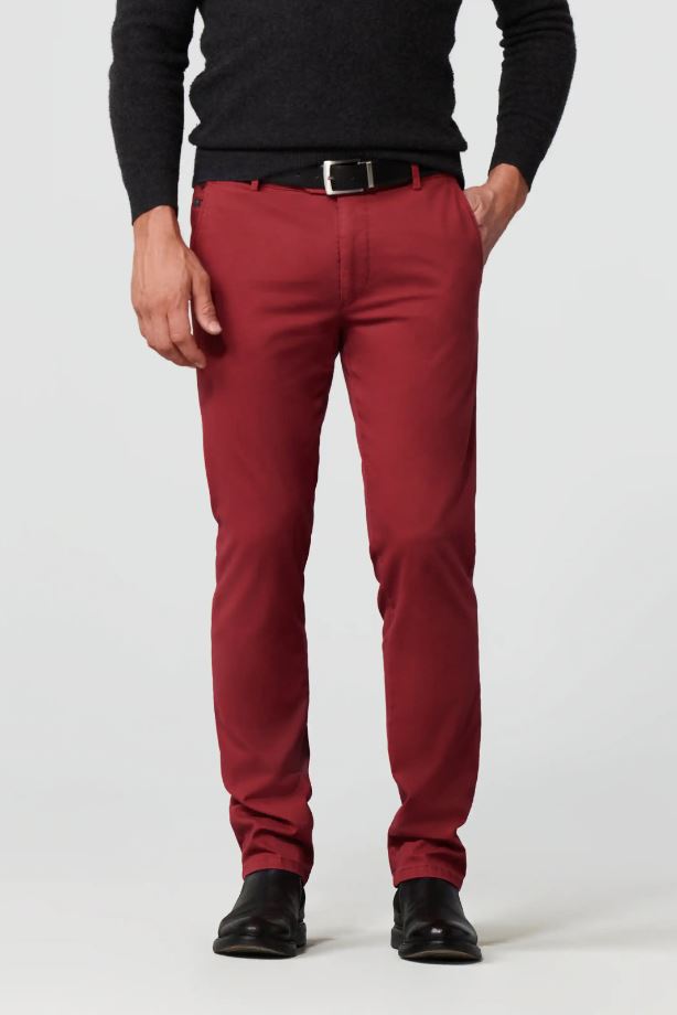 Meyer Pantalone rosso meyer in cotone stretch drop quattro comfort fit