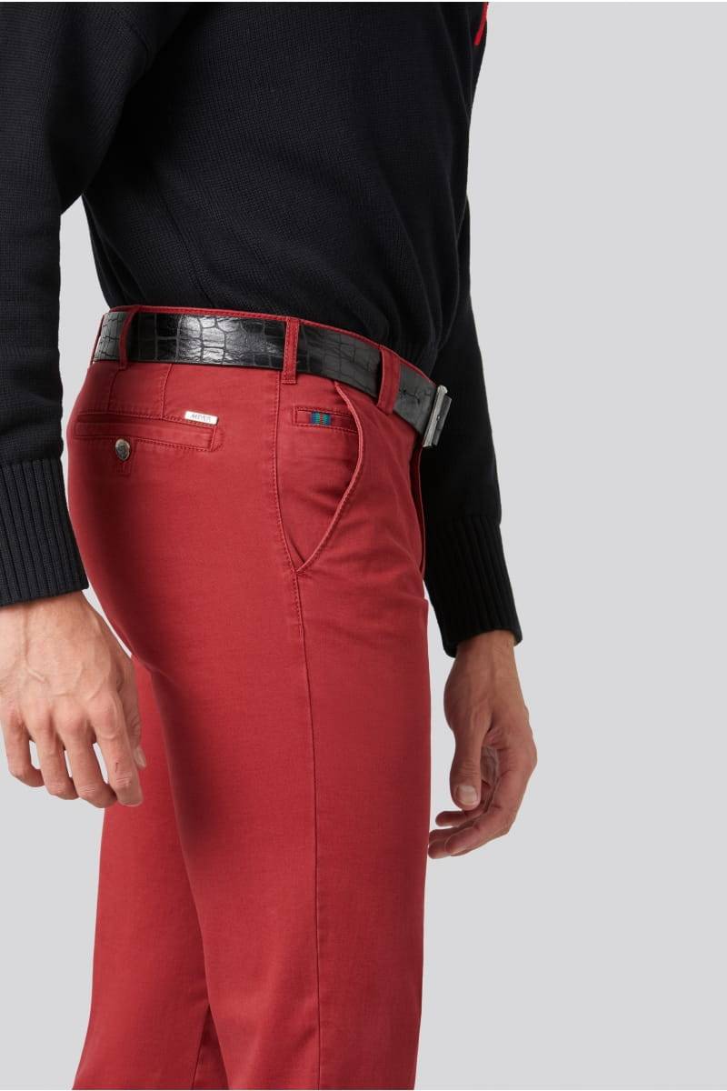 Meyer Pantalone Rosso Meyer In Cotone Stretch Regular Fit