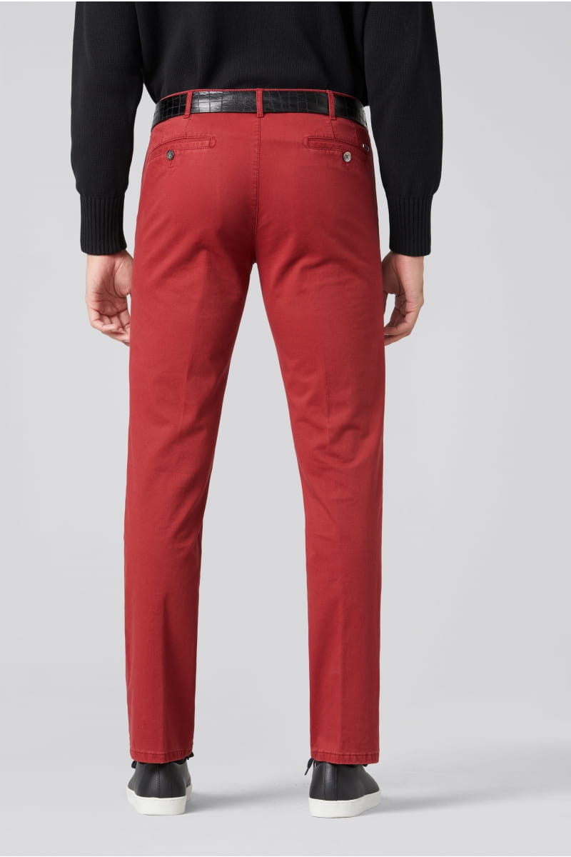 Meyer Pantalone Rosso Meyer In Cotone Stretch Regular Fit