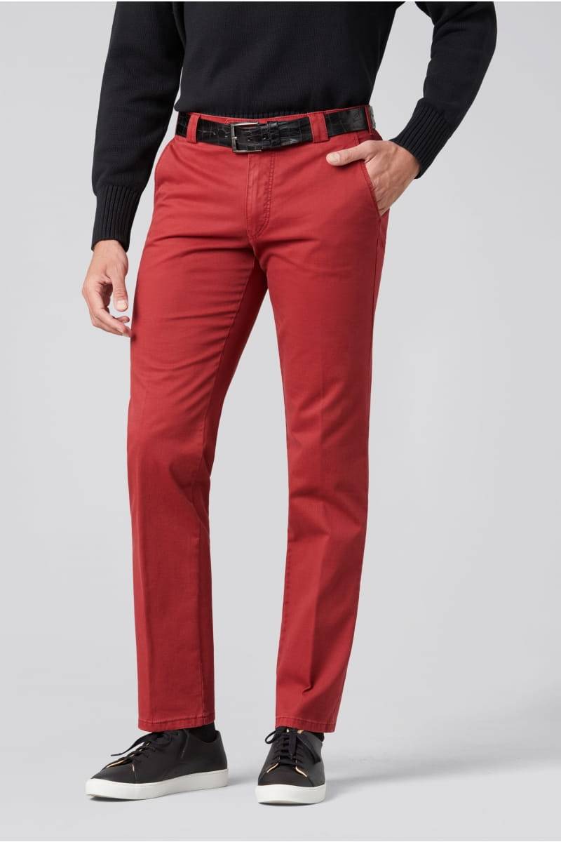 Meyer Pantalone rosso meyer in cotone stretch regular fit