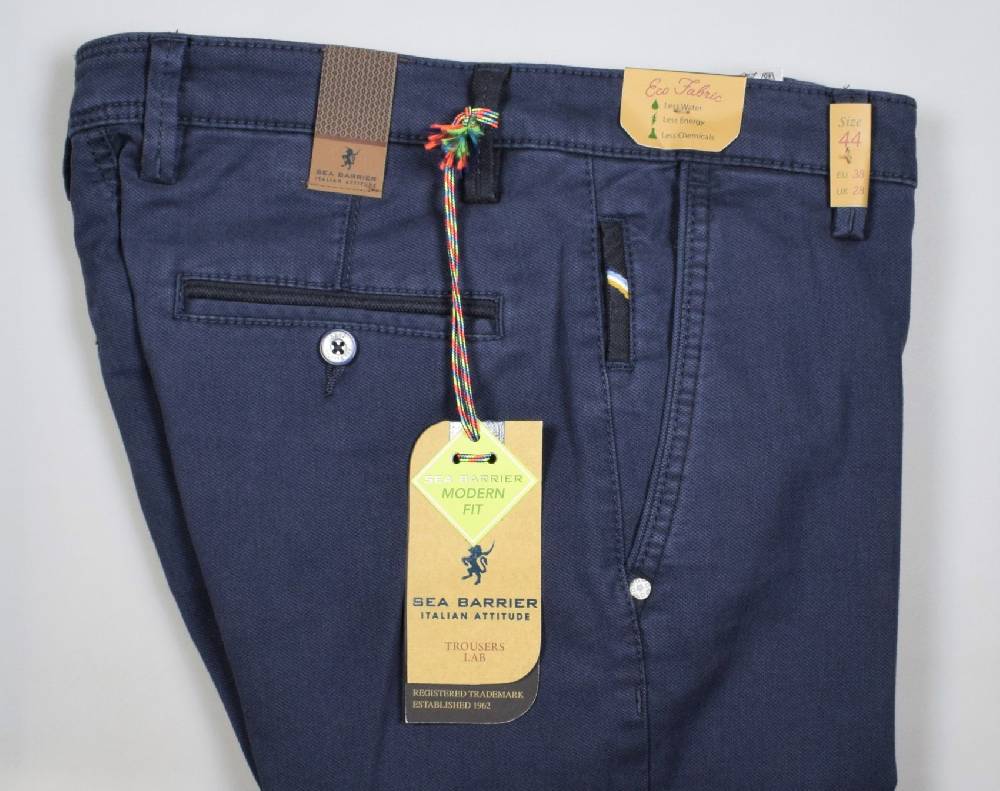 Sea Barrier Pantalone sea barrier blu cotone tinto filo stretch