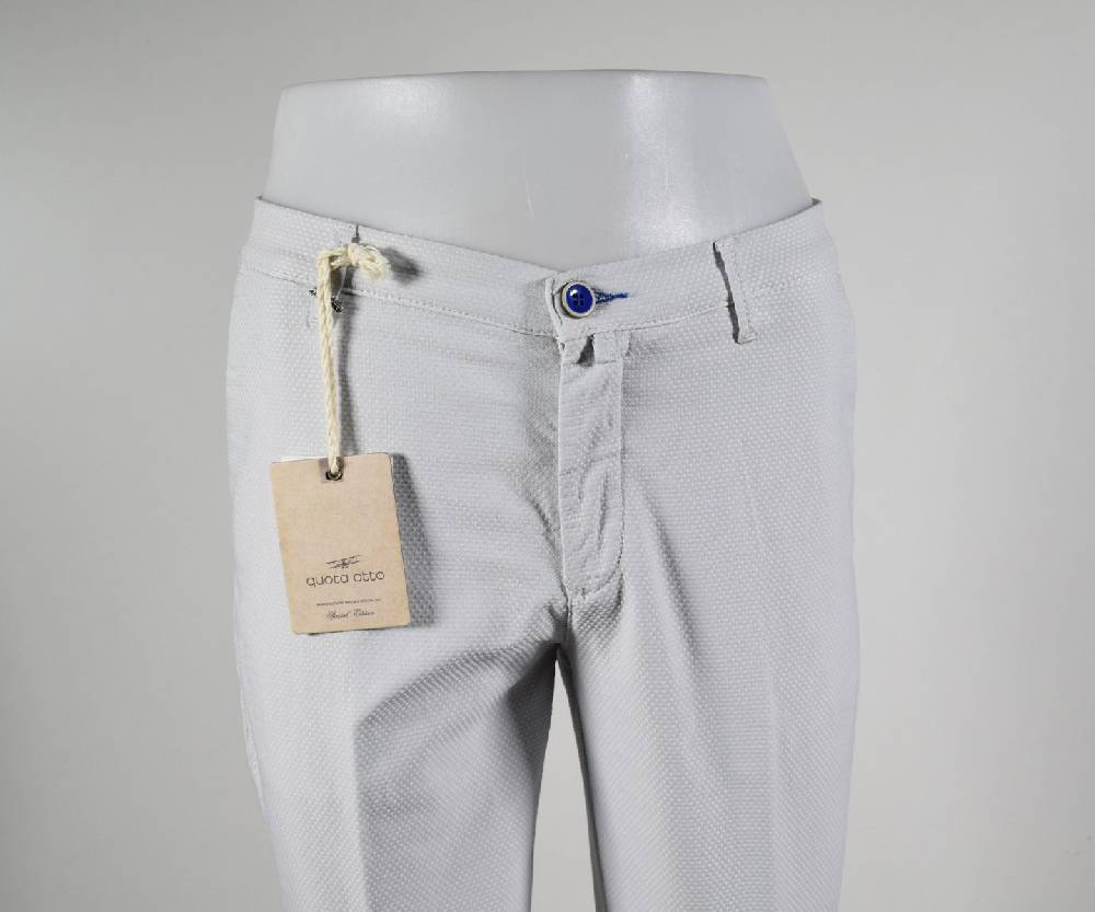 Quota Otto Pantalone slim fit in cotone operato quota otto in quattro colori
