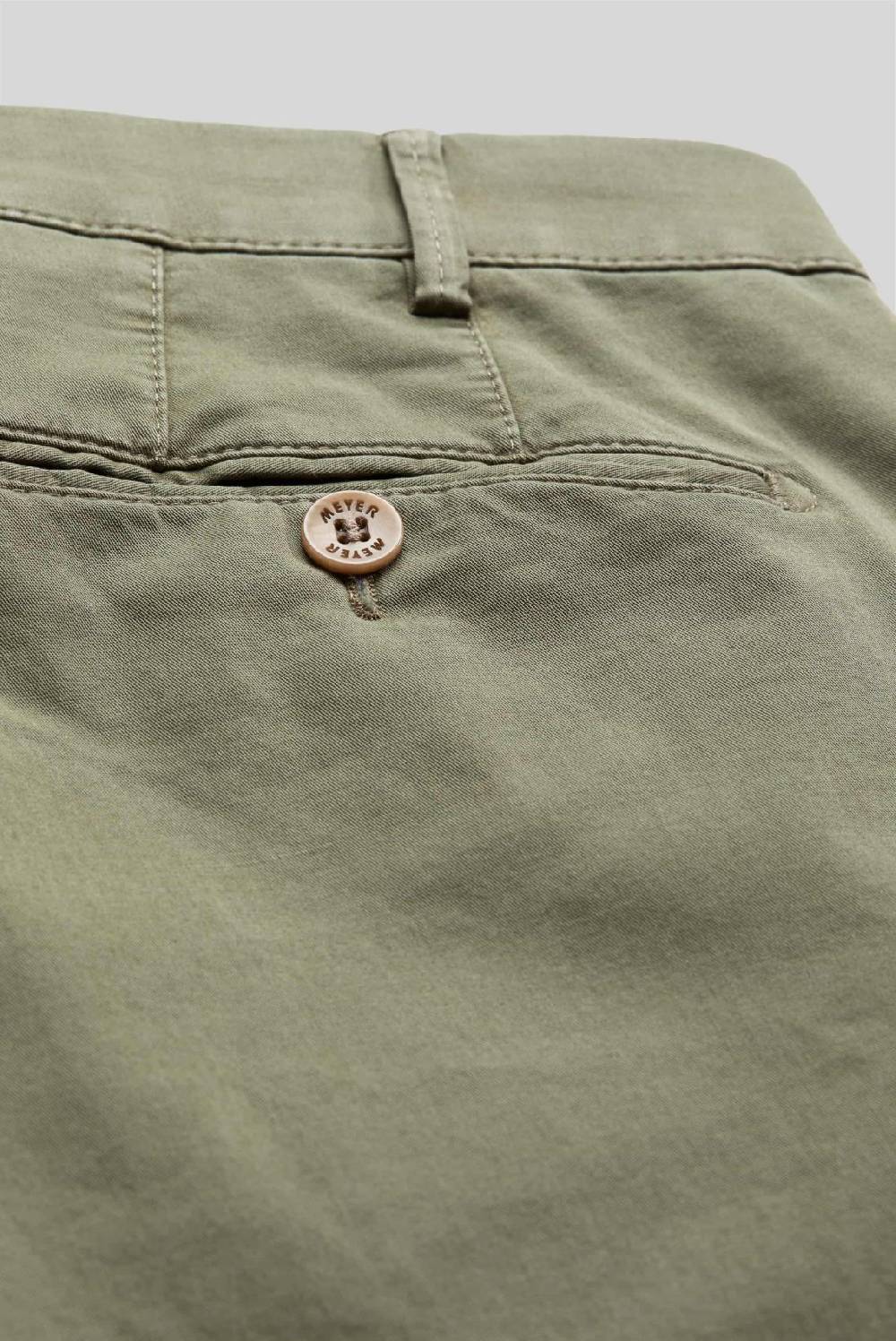 Meyer Pantalone Verde Oliva Meyer Cotone Bio Stretch Modern Fit