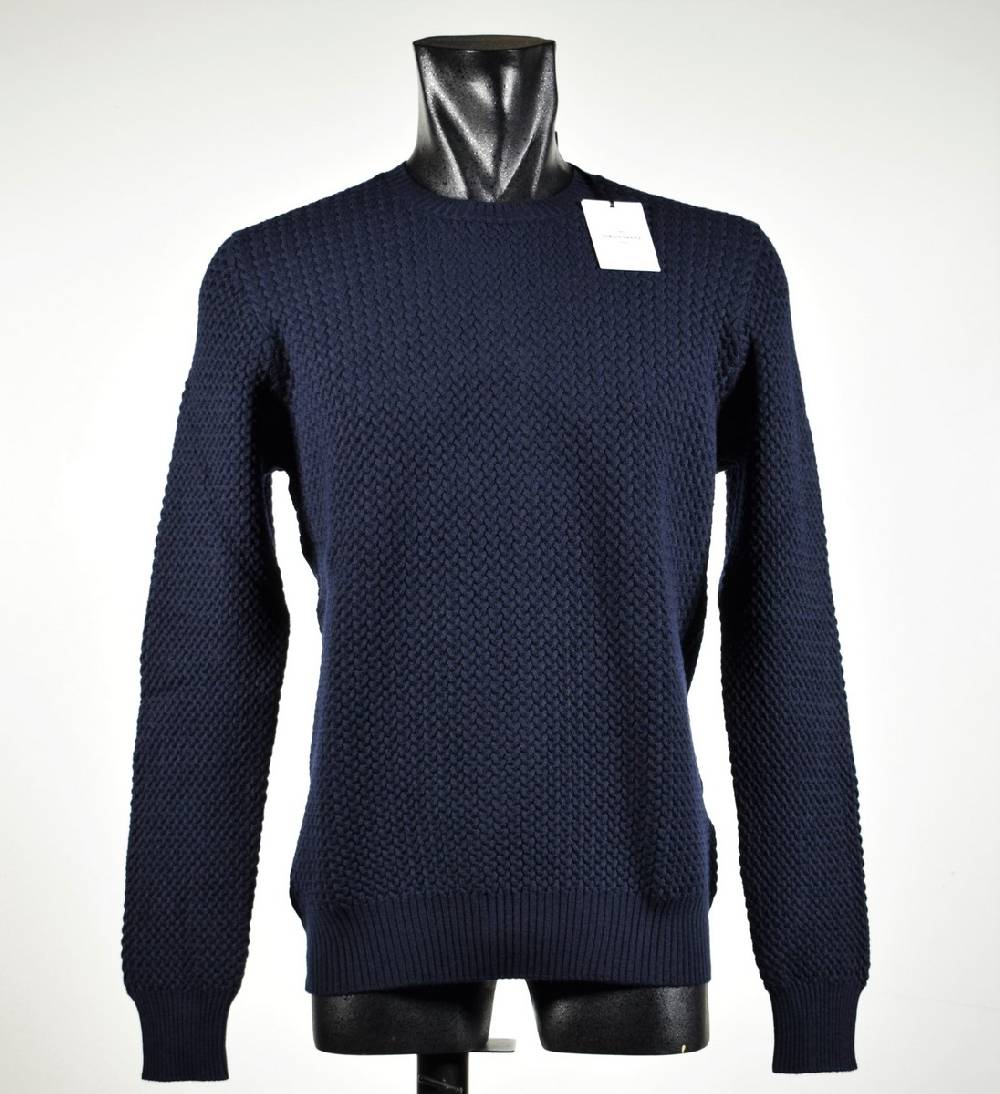 Gran Sasso Paricollo In Lana Merinos 2 Fili Blu Scuro Gran Sasso