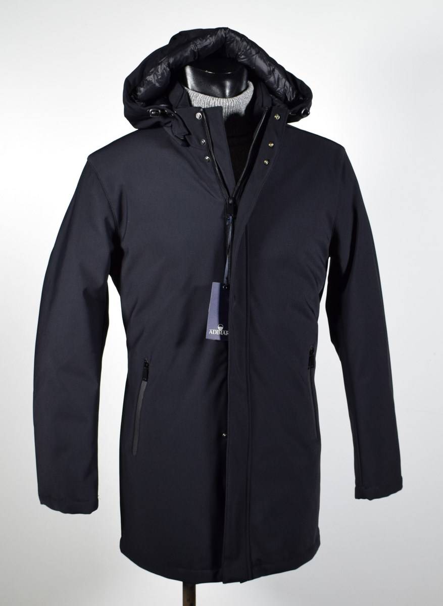 Adimari Parka Adimari Slim Fit Con Cappuccio Staccabile In Eco Piuma