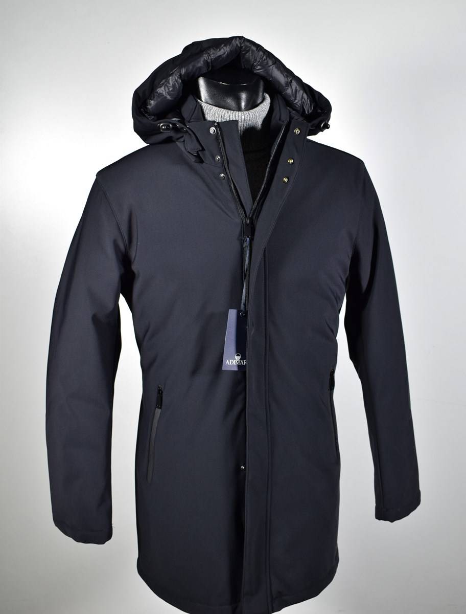 Adimari Parka Adimari Slim Fit Con Cappuccio Staccabile In Eco Piuma