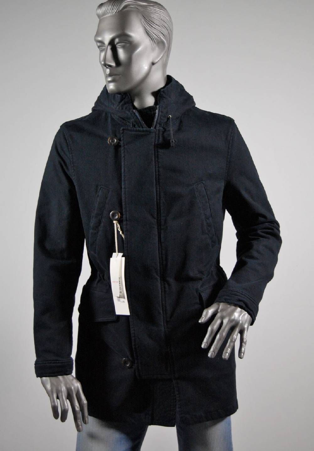 John Barritt Parka Blouson Slim Fit Con Cappuccio Blu John Barritt