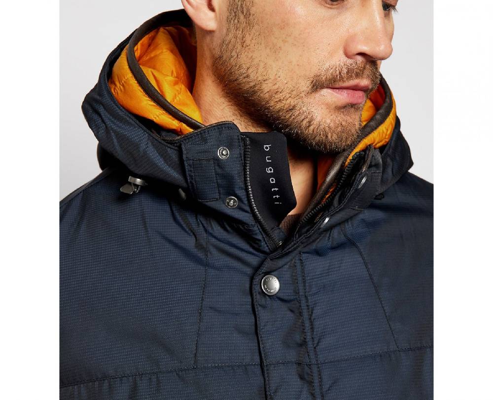 Bugatti Parka Blu Bugatti Con Cappuccio Staccabile Modern Fit