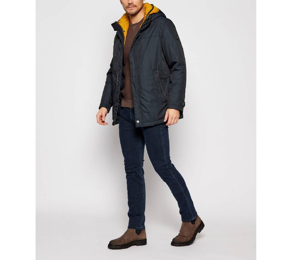 Bugatti Parka blu bugatti con cappuccio staccabile modern fit