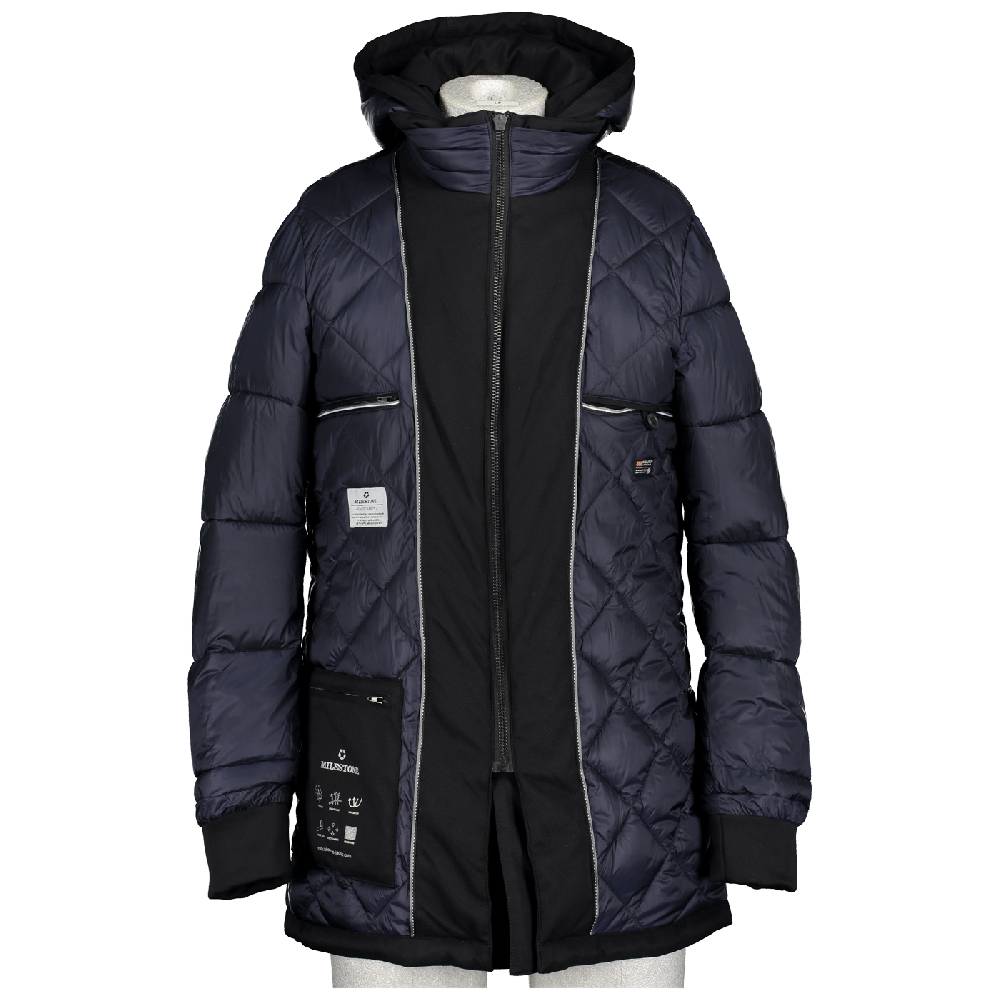 Milestone Parka Blu Milestone Impermeabile Con Cappuccio Staccabile