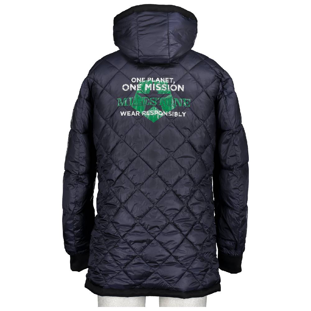 Milestone Parka Blu Milestone Impermeabile Con Cappuccio Staccabile