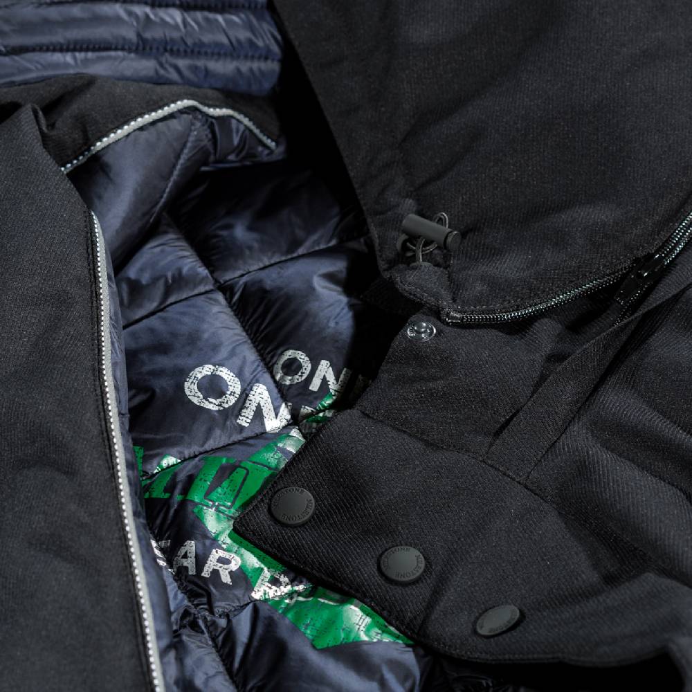 Milestone Parka Blu Milestone Impermeabile Con Cappuccio Staccabile