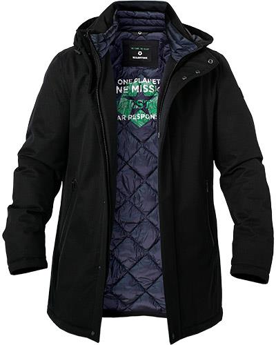 Milestone Parka Blu Milestone Impermeabile Con Cappuccio Staccabile
