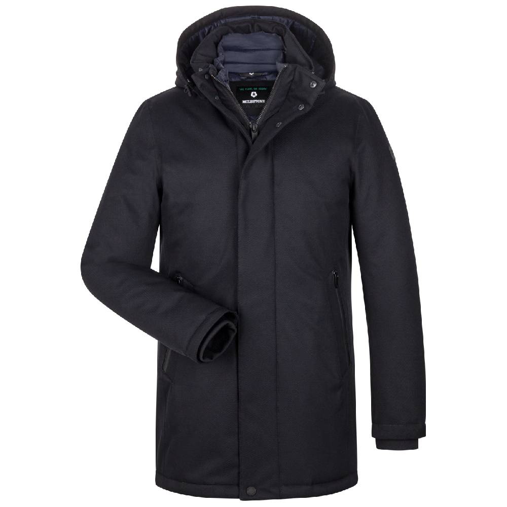 Milestone Parka blu milestone impermeabile con cappuccio staccabile