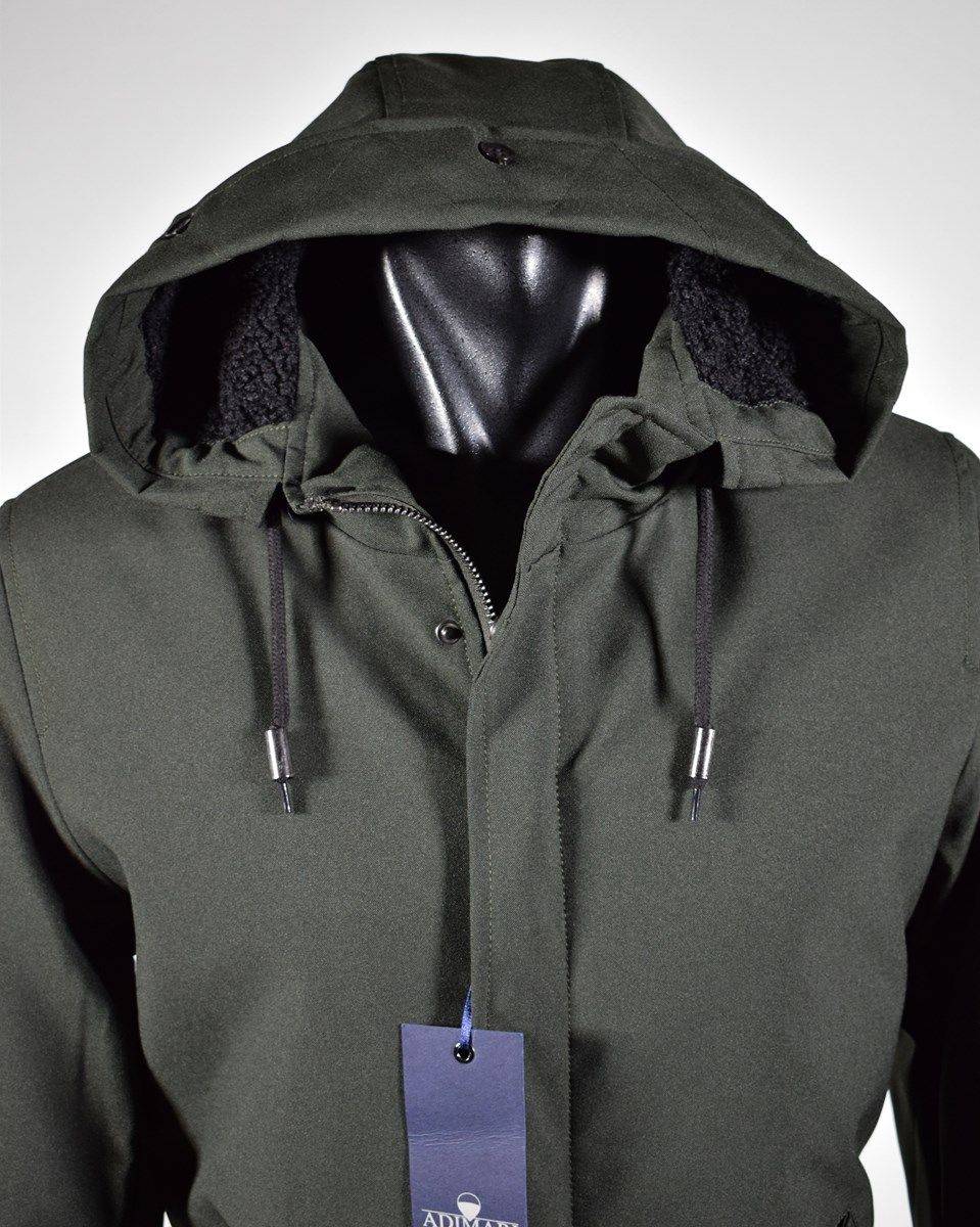 Adimari Parka in tessuto tecnico lungo con cappuccio in due colori