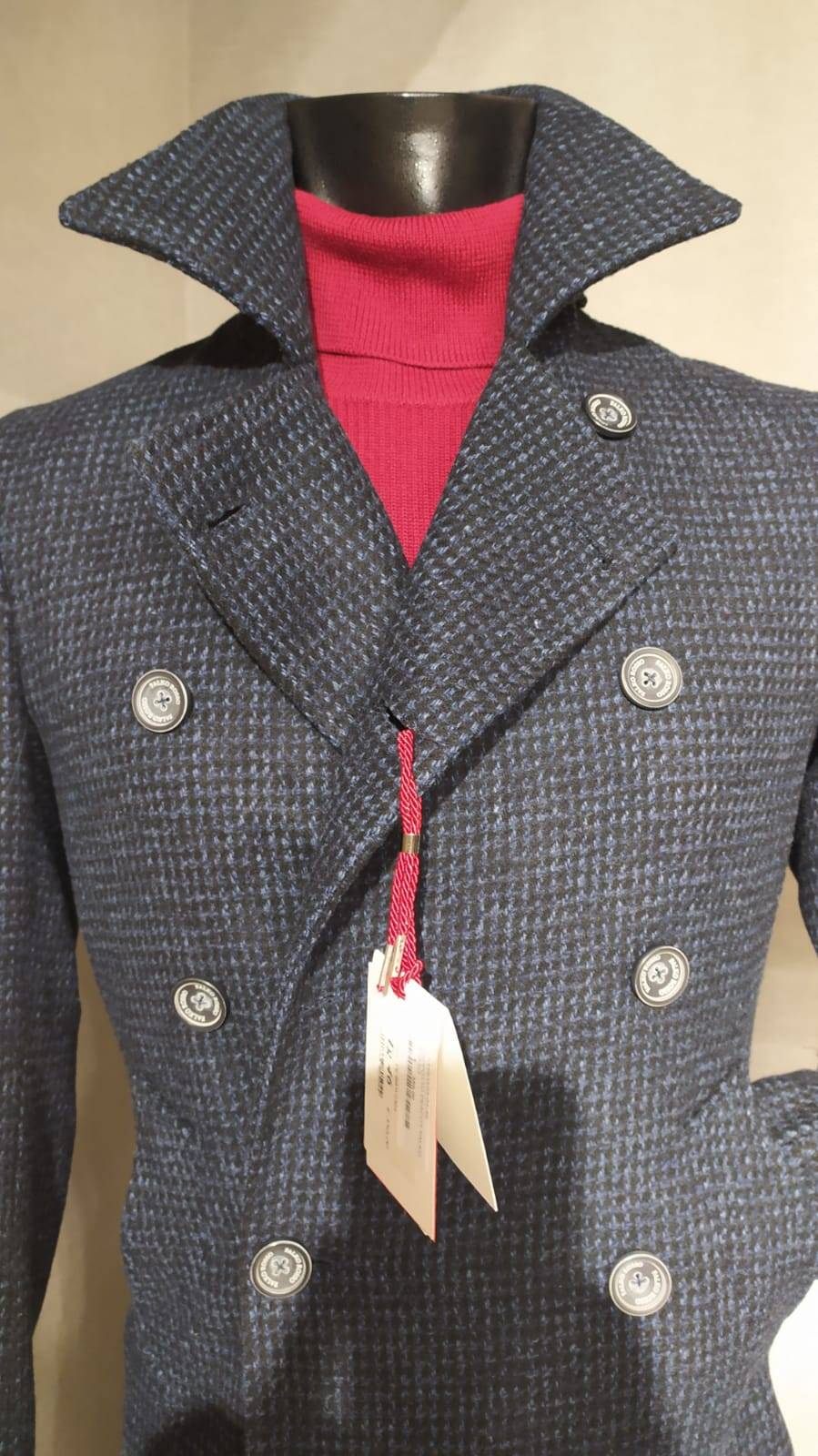 Falko Rosso Peacoat Cappotto Giaccone Moda Slim Fit Falko Rosso