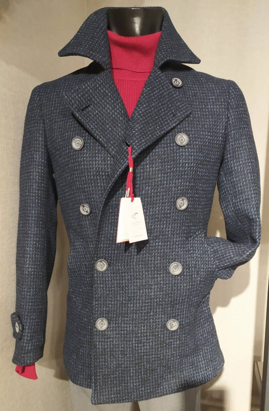 Falko Rosso Peacoat Cappotto Giaccone Moda Slim Fit Falko Rosso