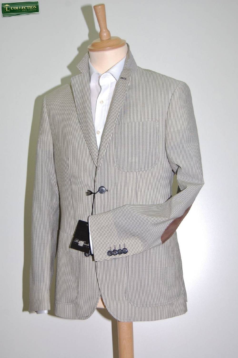 Piero Giachi Giacca a righe con toppe Piero Giachi