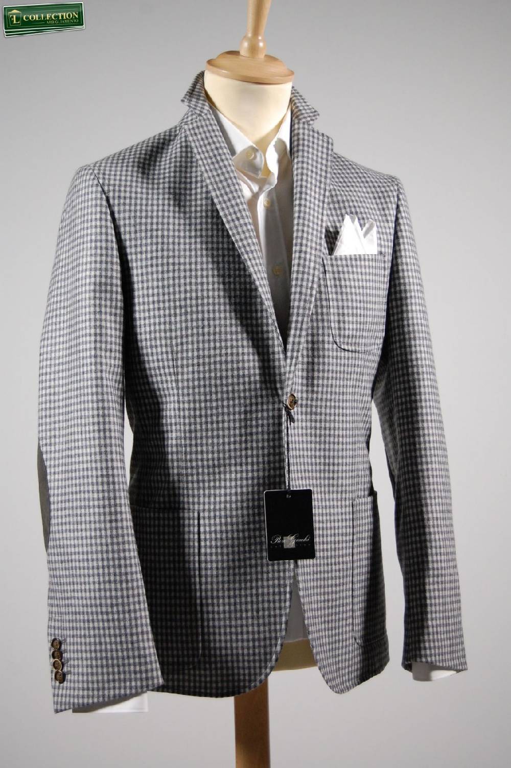 Piero Giachi Giacca Con Toppe A Quadri Grigio