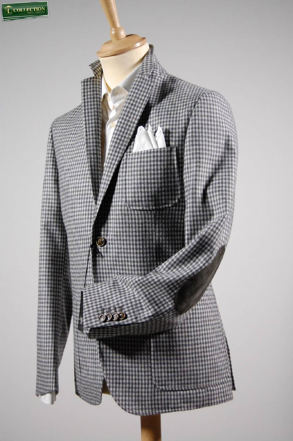 Piero Giachi Giacca Con Toppe A Quadri Grigio