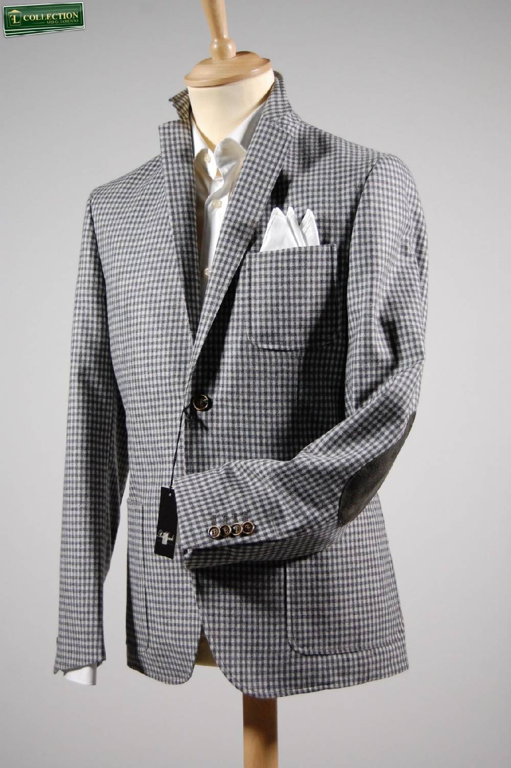 Piero Giachi Giacca con toppe a quadri grigio