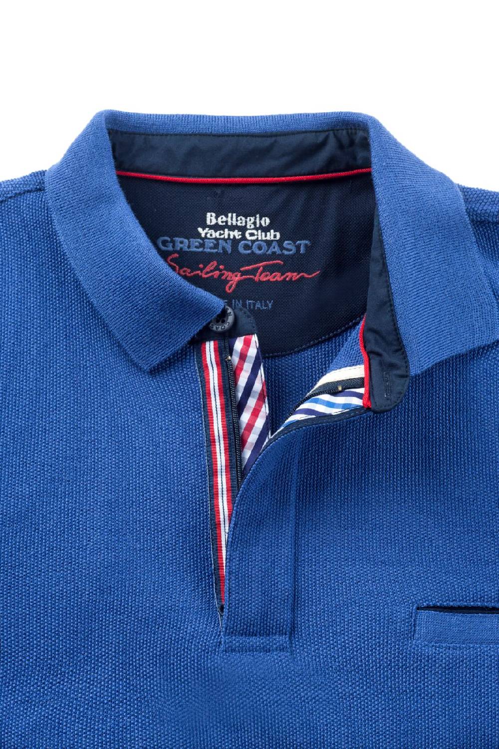 Green Coast Polo Azzurra Green Coast Modern Fit Filato Nautico Idrorepellente