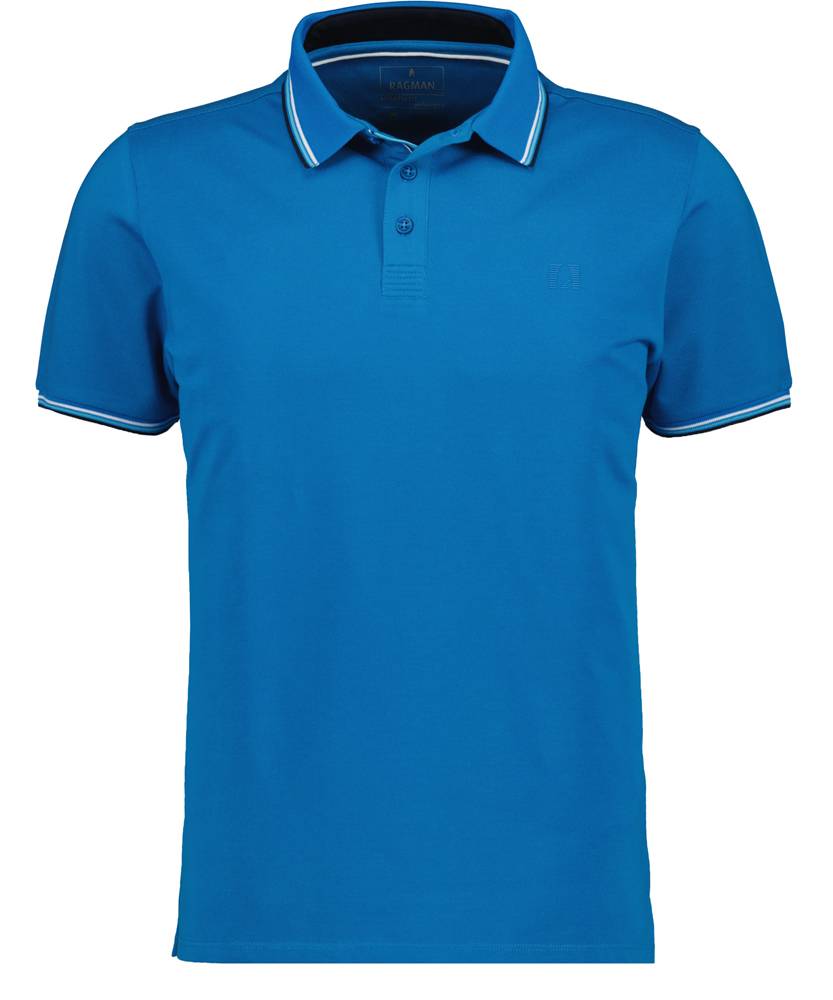Ragman Polo azzurra in tessuto performante ragman modern fit