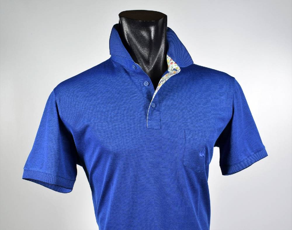Vela Blu Polo azzurra velablu in filo di scozia modern fit