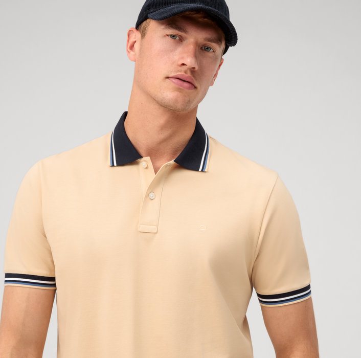 Olymp Polo Beige Naturale Olymp Regular Fit Cotone Piqué