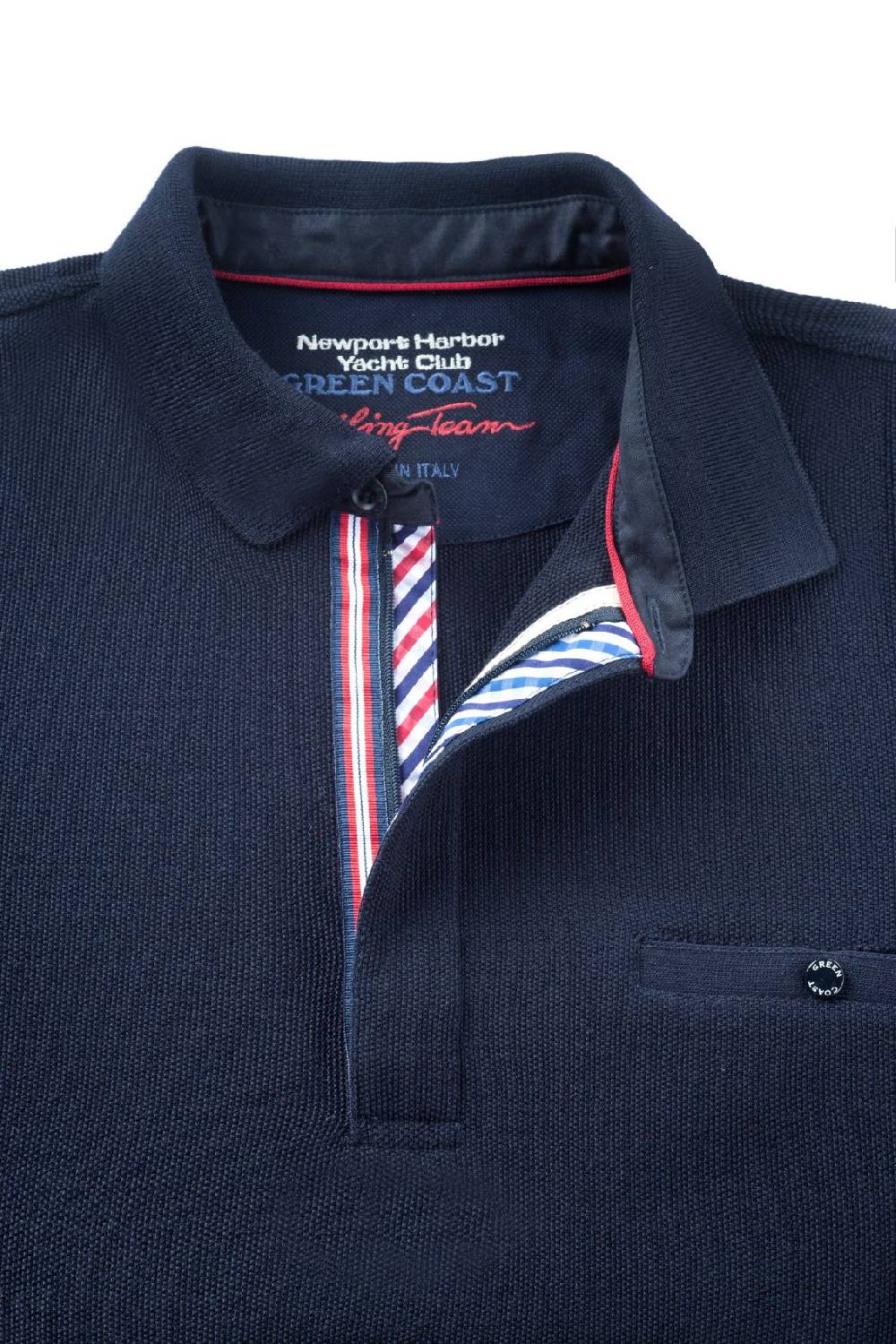 Green Coast Polo Blu Green Coast Modern Fit Filato Nautico Idrorepellente