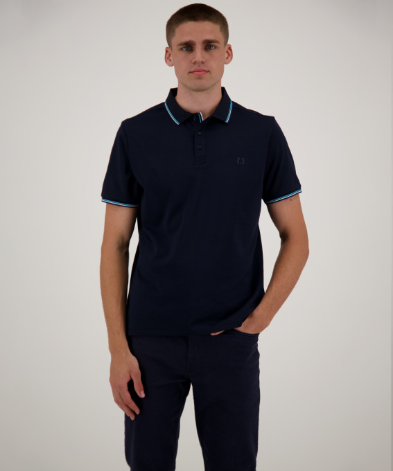 Ragman Polo Blu Scuro In Tessuto Performante Ragman Modern Fit