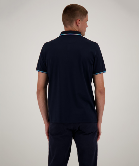 Ragman Polo Blu Scuro In Tessuto Performante Ragman Modern Fit