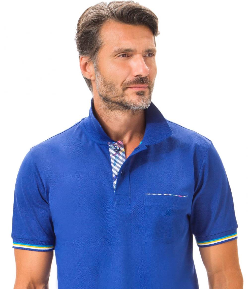 Green Coast Polo Green Coast Blu Marine Con Taschino In Filo Di Scozia
