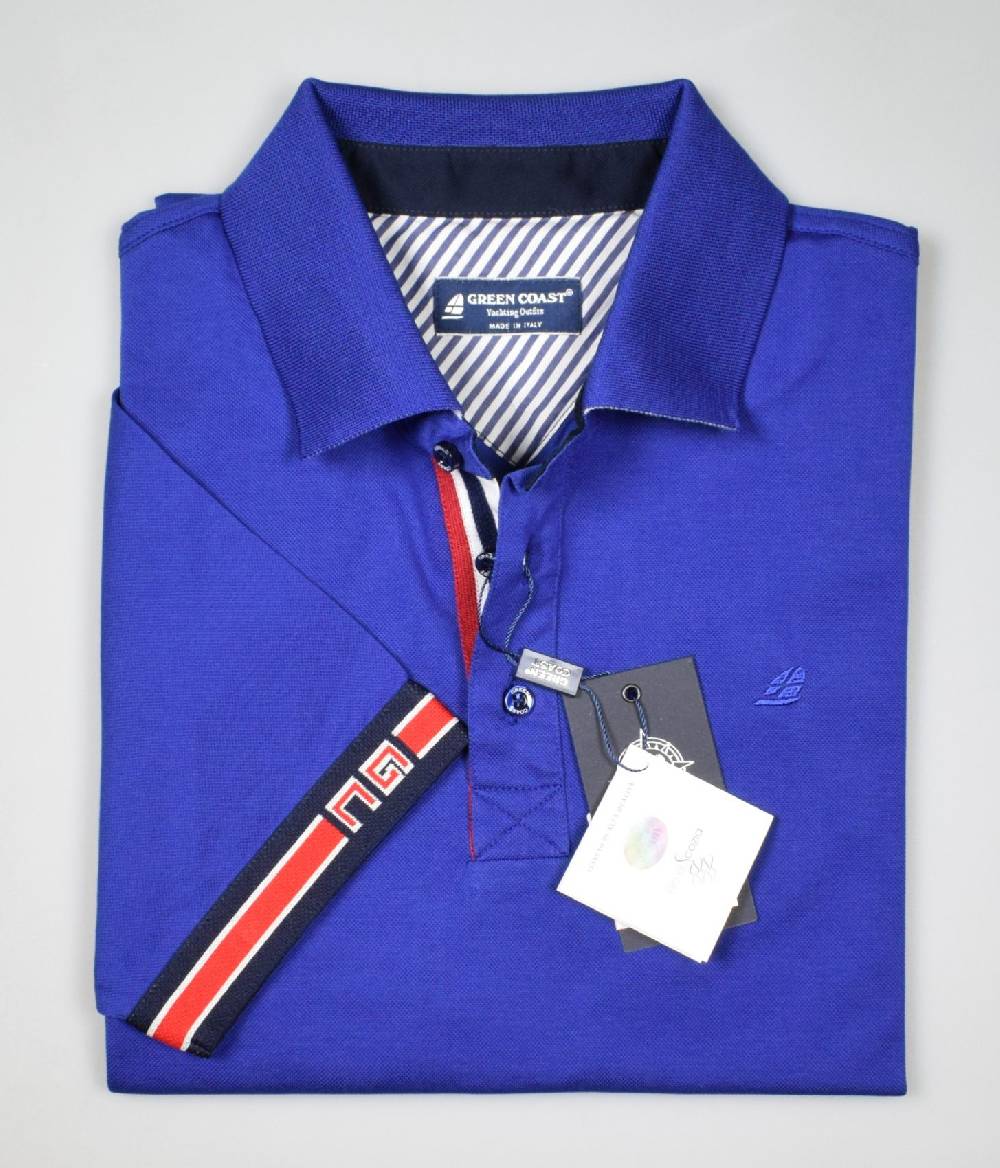 Green Coast Polo Green Coast Blu Marine In Filo Di Scozia