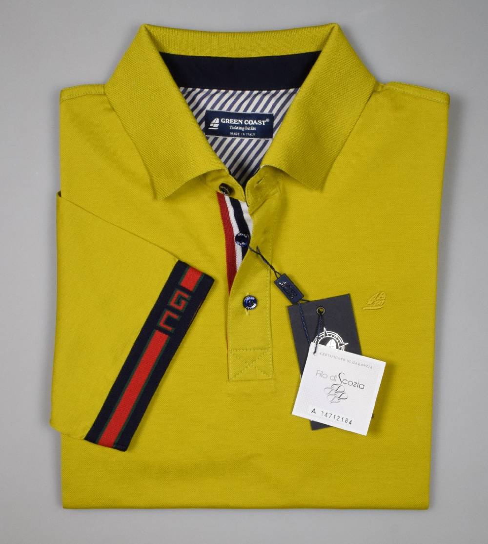 Green Coast Polo green coast gialla in filo di scozia