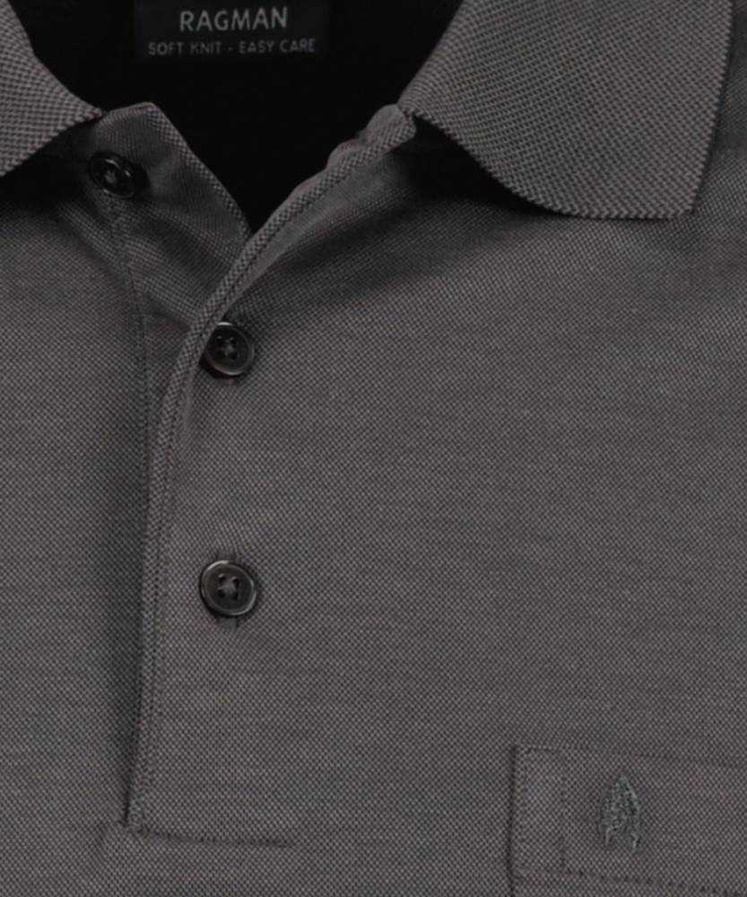 Ragman Polo Grigio Scuro Con Taschino Ragman No Stiro Modern Fit
