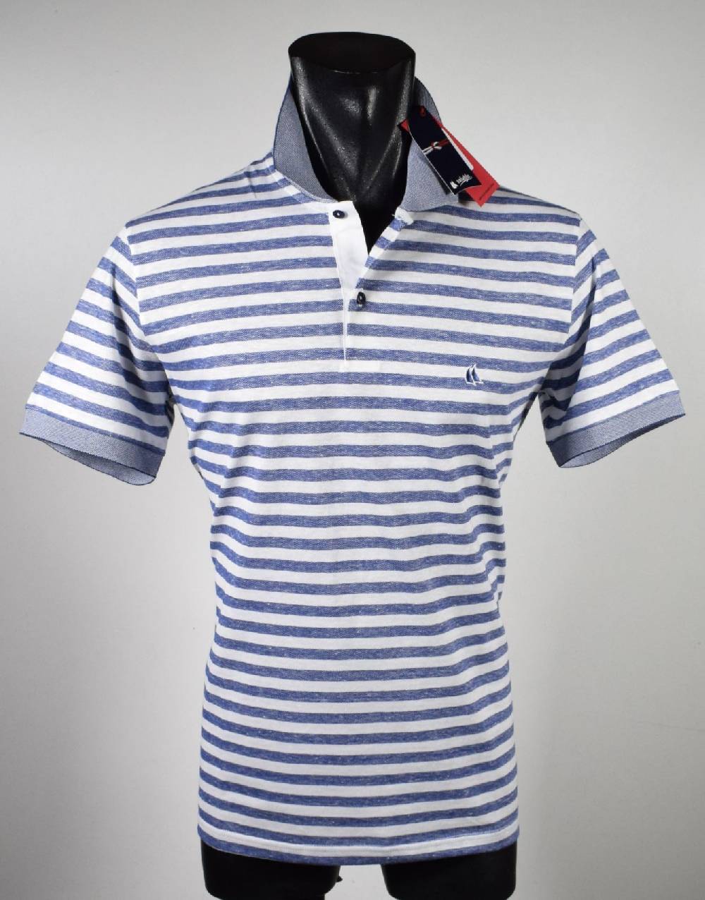 Vela Blu Polo In Cotone E Lino Velablu A Righe Azzurro