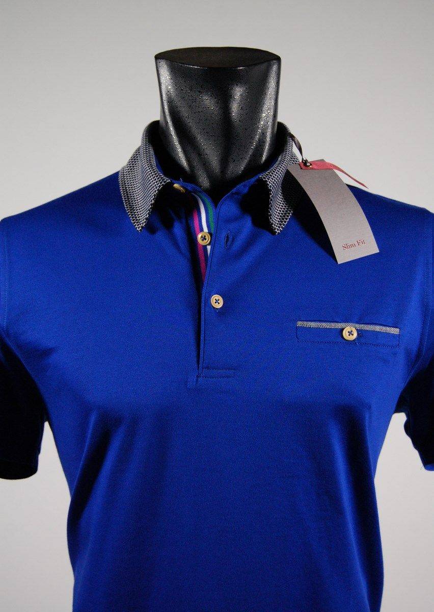 Bramante Polo maniche corte slim fit bramante con collo camicia